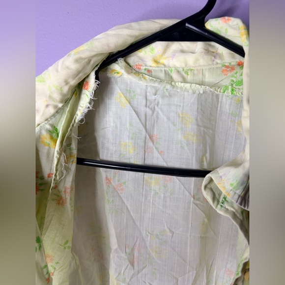 Vintage 70s Handmade Cotton Shirt Lot Floral & Folk Print Boho Tops Set of 2 - Picture 9 of 11